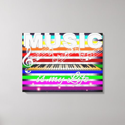 音楽は私の人生だ キャンバスプリント (正面)