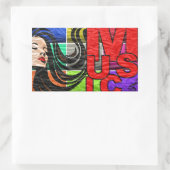 音楽は私の人生だ 長方形シール (バッグ)