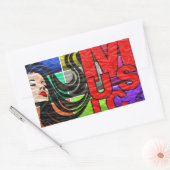 音楽は私の人生だ 長方形シール (封筒)