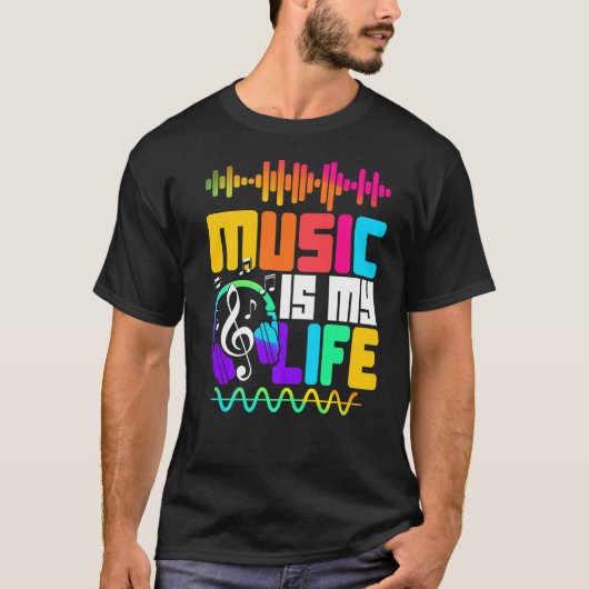 音楽は私の人生のミュージシャン歌手の音楽 Tシャツ (正面)