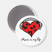 音楽は私の人生の磁石だ マグネット (正面/裏面)