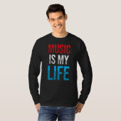 音楽は私の人生の長いロックンロール Tシャツ (正面フル)