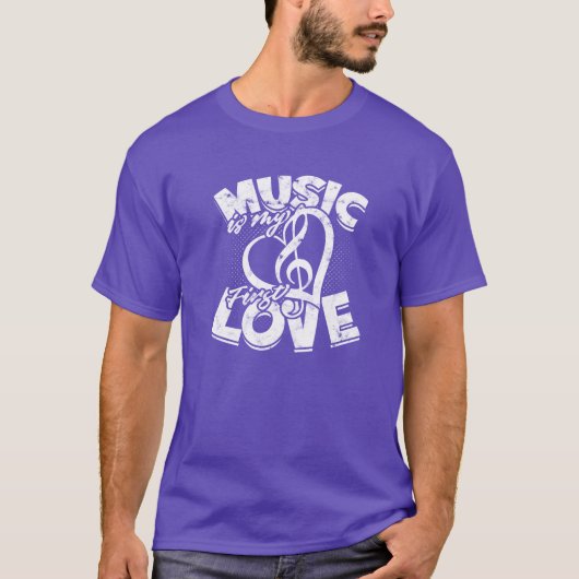 音楽は私の初恋 音楽 Tシャツ (正面)