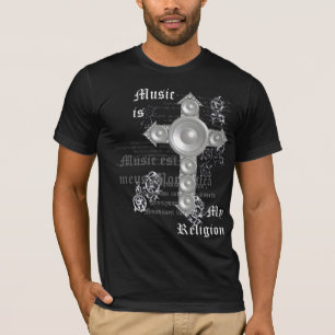 音楽は私の宗教はです(白い) Tシャツ