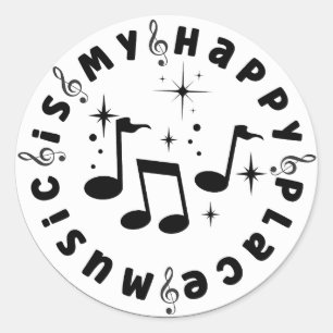 音楽は私の幸せな場所だ ラウンドシール