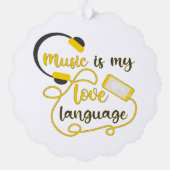 音楽は私の愛する言葉のロマンチックなフレーズである オーナメントカード (裏面)