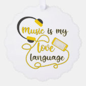音楽は私の愛する言葉のロマンチックなフレーズである オーナメントカード (正面)