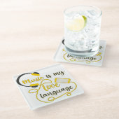 音楽は私の愛する言葉のロマンチックなフレーズである ガラスコースター (アングル)