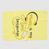 音楽は私の愛する言葉のロマンチックなフレーズである ゴルフタオル (横)