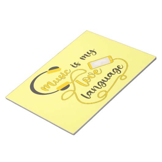 音楽は私の愛する言葉のロマンチックなフレーズである ノートパッド (アングル)