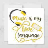 音楽は私の愛する言葉のロマンチックなフレーズである マグネット招待状 (正面)