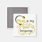 音楽は私の愛する言葉のロマンチックなフレーズである マグネット (正面/裏面)