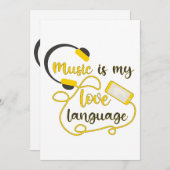 音楽は私の愛する言葉のロマンチックなフレーズである 招待状 (正面/裏面)