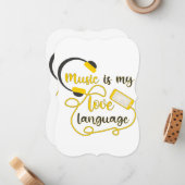 音楽は私の愛の言葉ロマンチックなフレーズ ノートカード (正面/裏面インサイチュ)