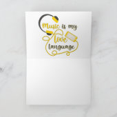 音楽は私の愛の言葉 ロマンチックなフレーズ サンキューカード (内部)