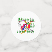 音楽は私の最初の愛だった、キーボード、ギター コンフェッティ (スモール正面)