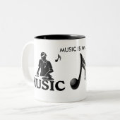 音楽は私の生命です ツートーンマグカップ (正面左)
