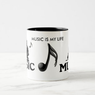 音楽は私の生命です ツートーンマグカップ