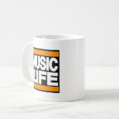 音楽は私の生命オレンジです コーヒーマグカップ (正面左)