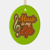 音楽は私の生命オーナメントのクリスマスのギフトです セラミックオーナメント (右)