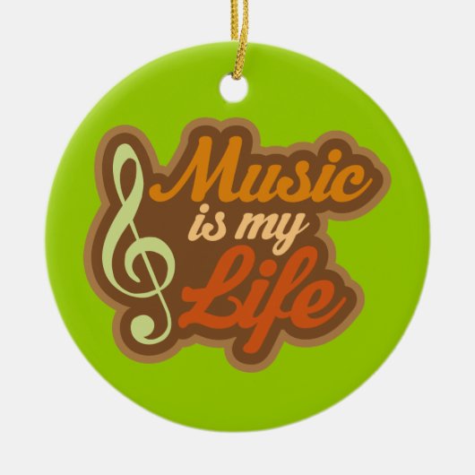 音楽は私の生命オーナメントのクリスマスのギフトです セラミックオーナメント (正面)