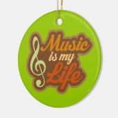 音楽は私の生命オーナメントのクリスマスのギフトです セラミックオーナメント (左)