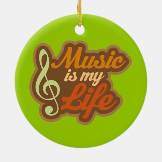 音楽は私の生命オーナメントのクリスマスのギフトです セラミックオーナメント (裏面)