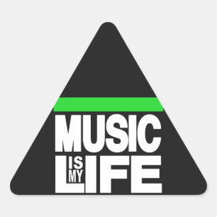音楽は私の生活の緑 三角形シール
