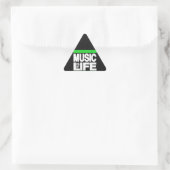 音楽は私の生活の緑 三角形シール (バッグ)