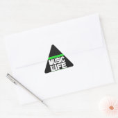 音楽は私の生活の緑 三角形シール (封筒)