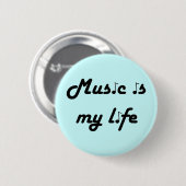 音楽は私の生活ボタン 缶バッジ (正面&裏面)