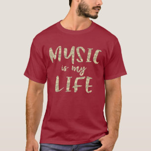 音楽は私の生活引用文 Tシャツ