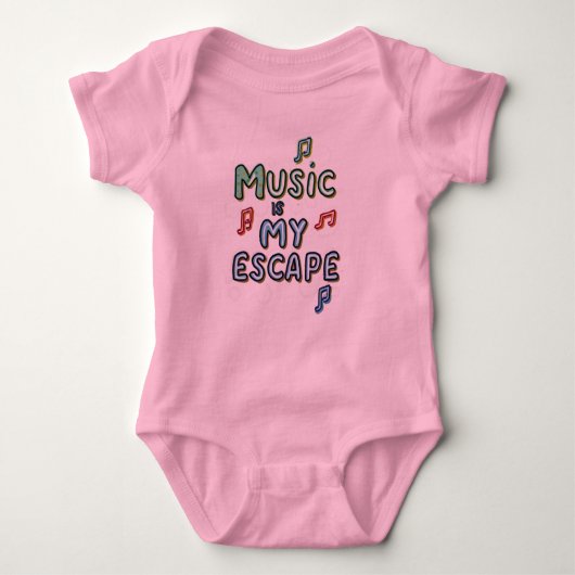 音楽は私の脱出だ ベビーボディスーツ (正面)