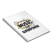 音楽は私の超出力の赤くおよび黄色のノートです ノートブック (右側)