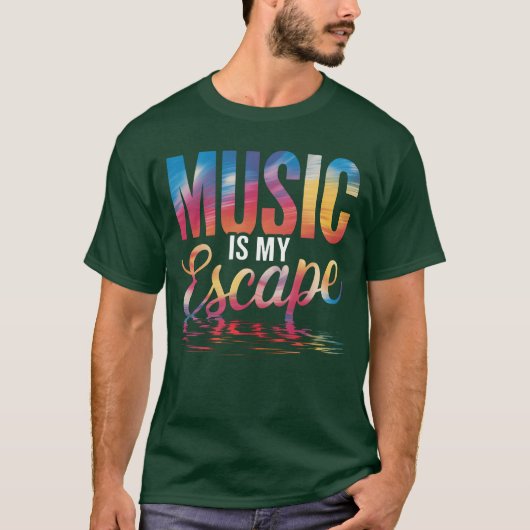 音楽は私の逃避行の少女 Tシャツ (正面)
