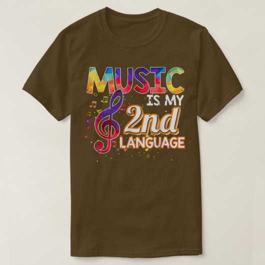 音楽は私の2番目の言語である新学期セカンドグラ Tシャツ (デザイン正面)