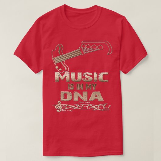 音楽は私のDNA音楽愛好家バスプレーヤーにある Tシャツ (デザイン正面)