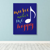 『音楽は私を幸せにする』カラーの装飾 キャンバスプリント (インサイチュ (ウッドフロア))