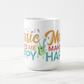 音楽は私を幸せにする コーヒーマグカップ (中央)