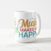 音楽は私を幸せにする コーヒーマグカップ (正面右)