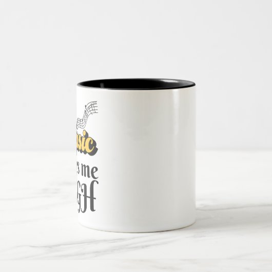 音楽は私を高くする ツートーンマグカップ (中央)