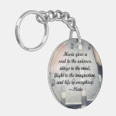 音楽は精神の鐘のバラのデザインを与えます キーホルダー (正面左)