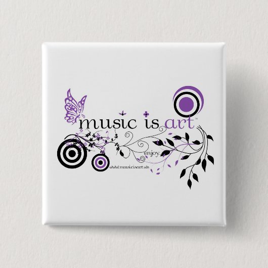 音楽は芸術です 缶バッジ (正面)