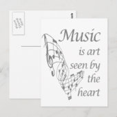 音楽は芸術のハート感動的引用文 ポストカード (正面/裏面)