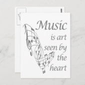 音楽は芸術のハート感動的引用文 ポストカード (正面/裏面)