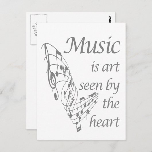 音楽は芸術のハート感動的引用文 ポストカード (正面/裏面)