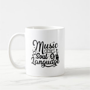 音楽は言語の魂のタイポグラフィマグ コーヒーマグカップ