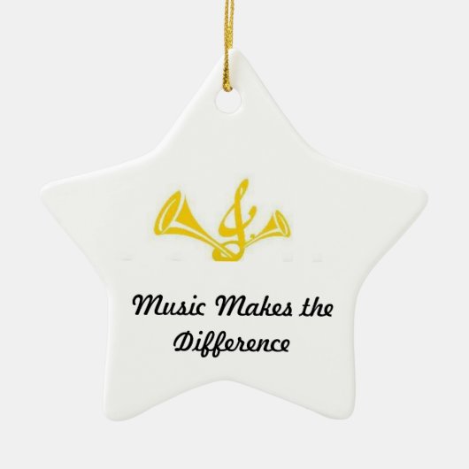 音楽は違いを生じます セラミックオーナメント (正面)
