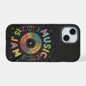 音楽は電話のジャムケースだ iPhone 15ケース (裏面横)