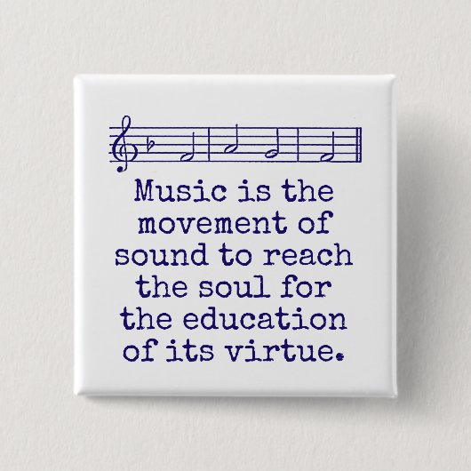 音楽は音の動きである – 音楽引用文 缶バッジ (正面)
